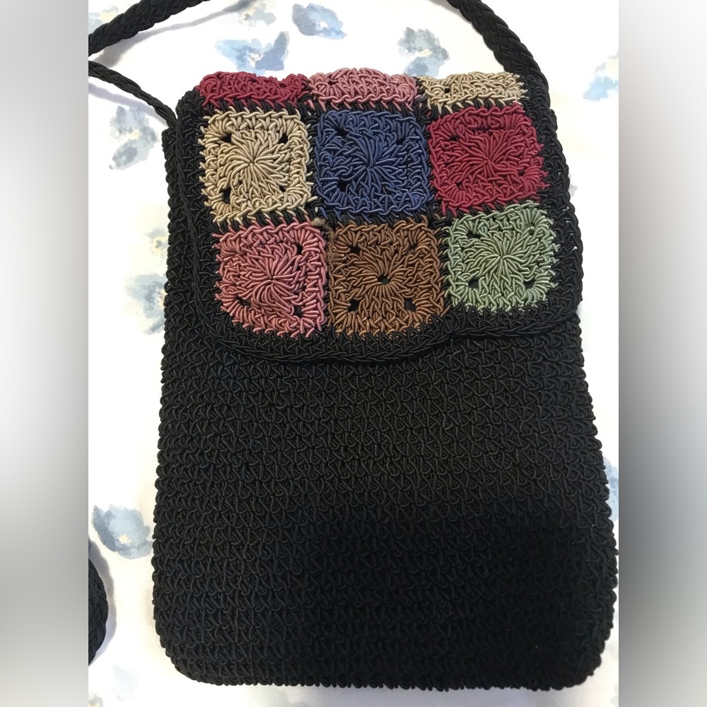 Chateau cross body bag Small 8 1/2 inc colors pinks blues brown green
